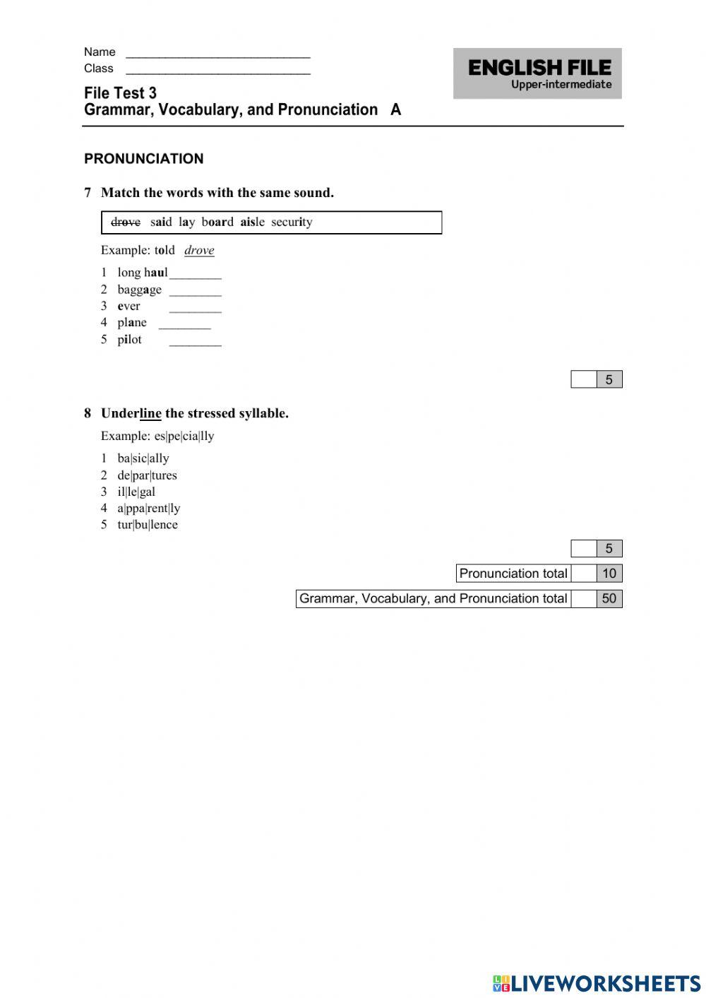 NEF Upper Intermediate 3rd ed File test 3a
