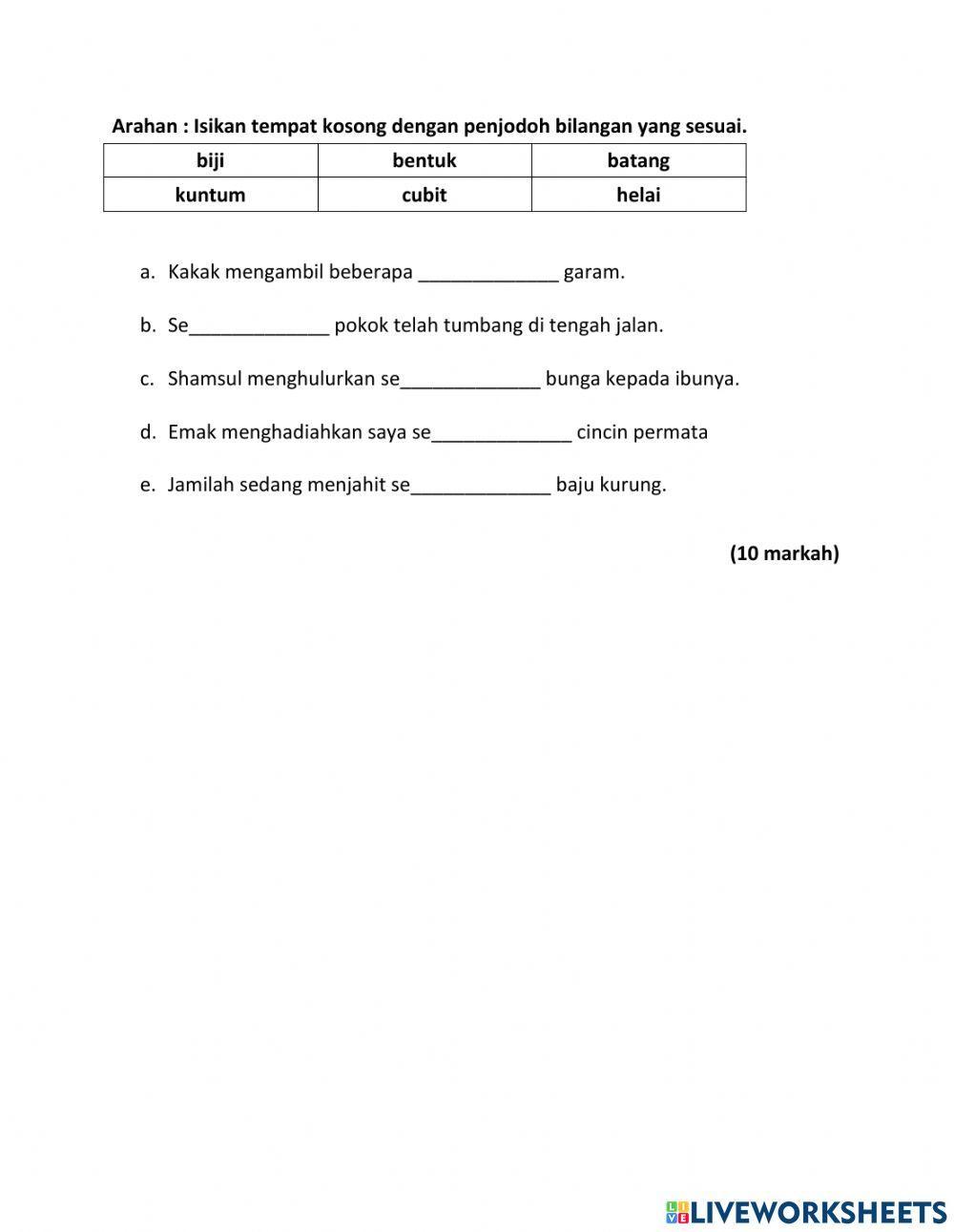 Isikan tempat kosong