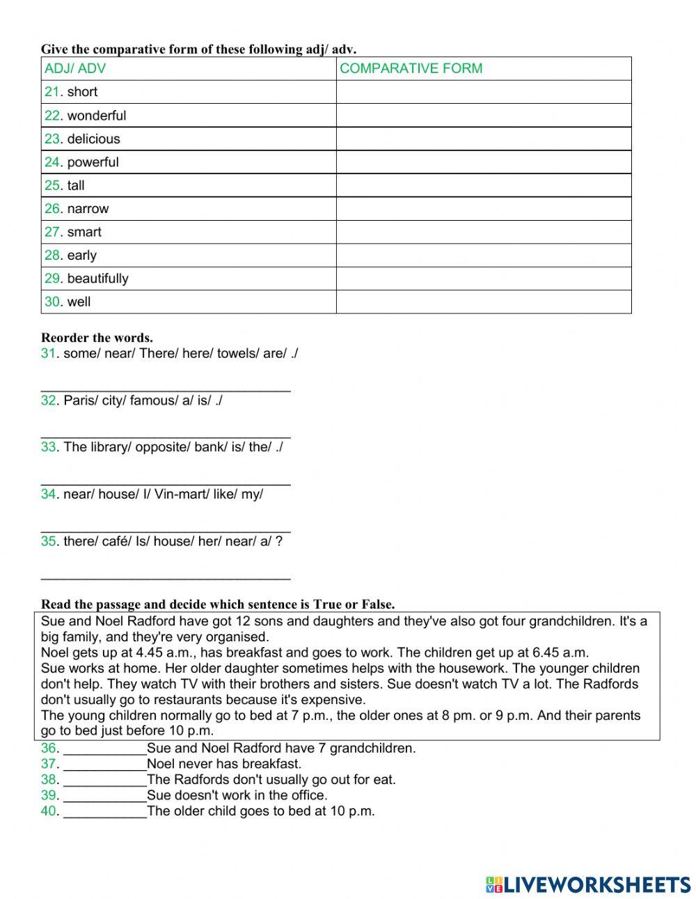 Grade 6-first semester-midterm test 1