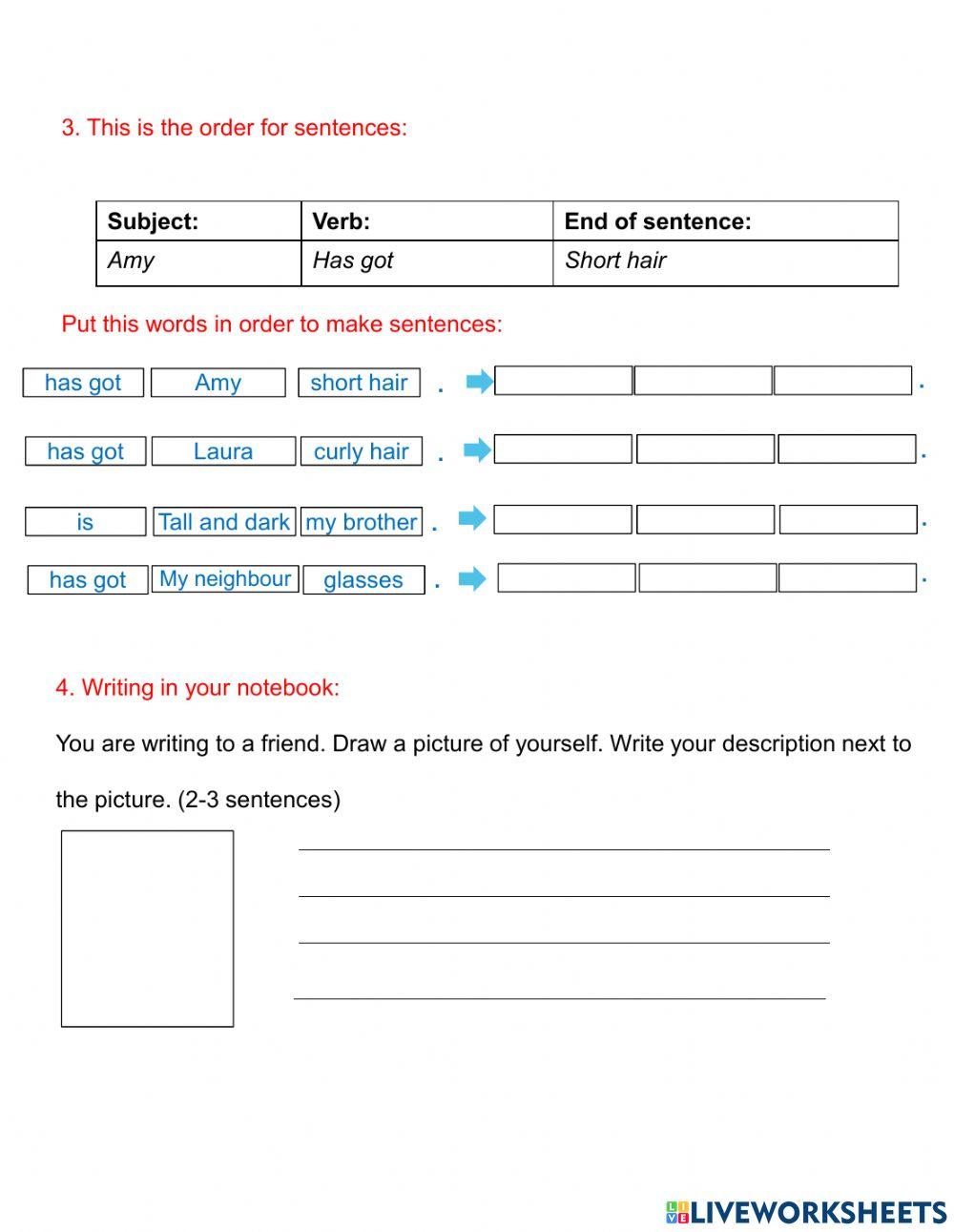 Movers Wrting 1-Describe yourself