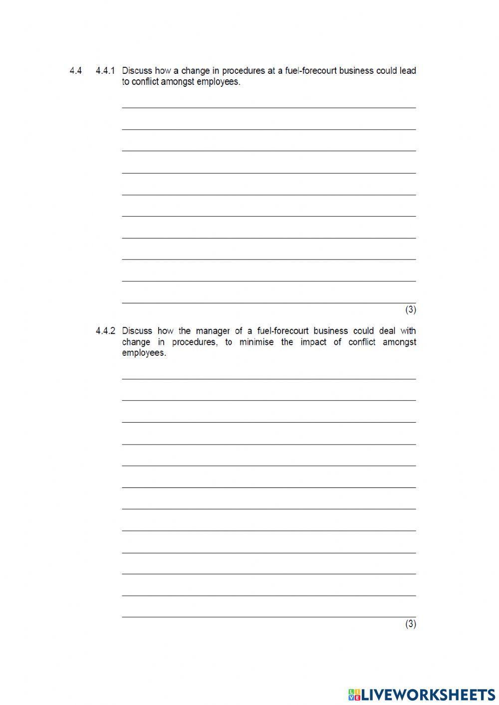 Business studies exam section b part 1