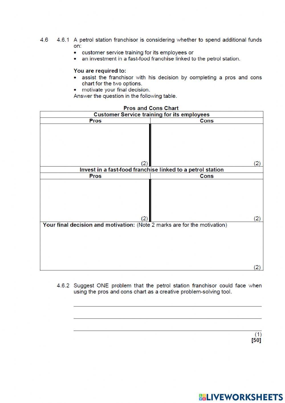 Business studies exam section b part 1