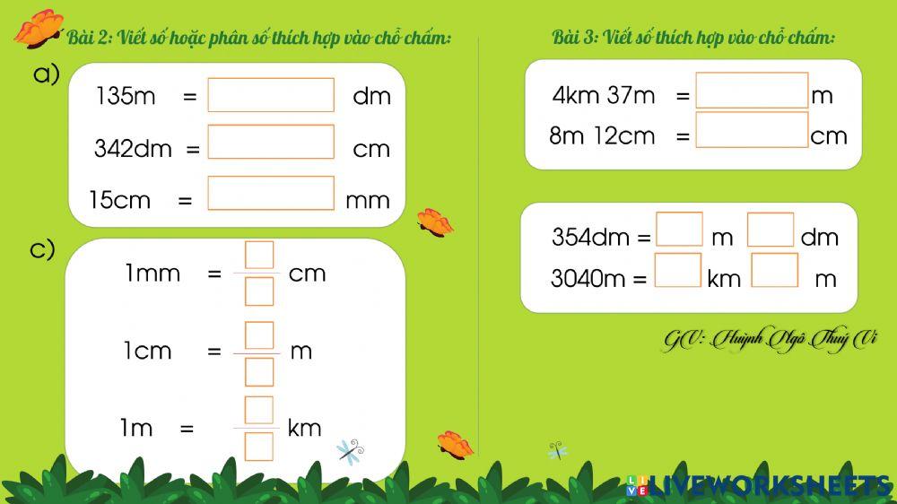 Ôn tập: bảng đơn vị đo độ dài