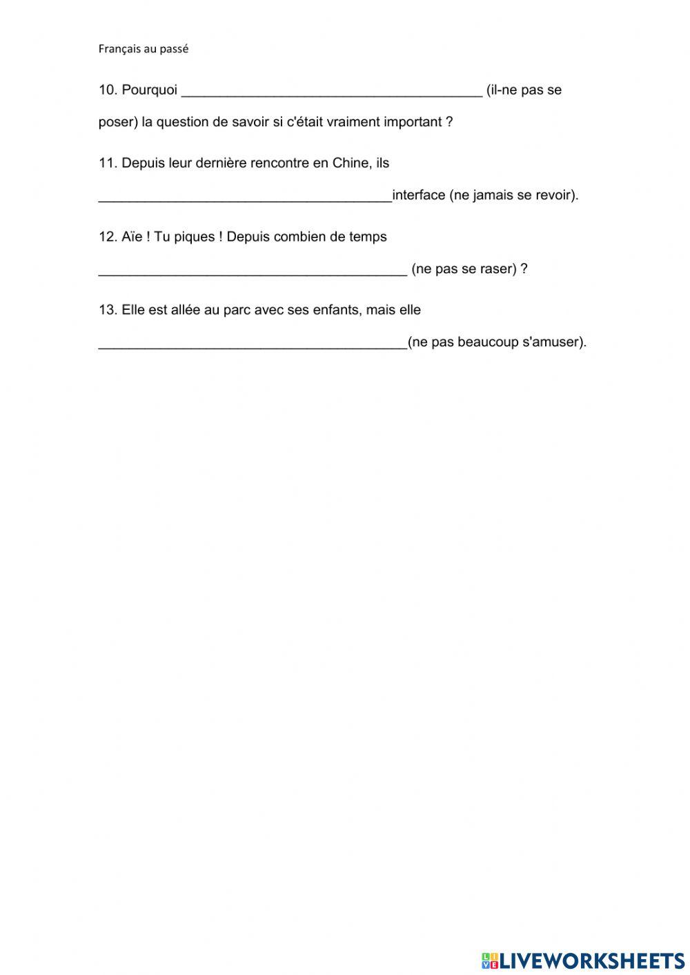 Passé composé pronominaux