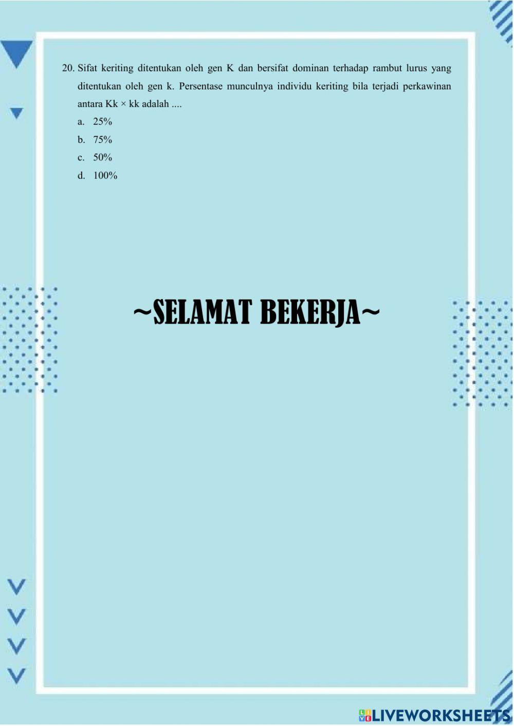 Pre test ipa kelas ix