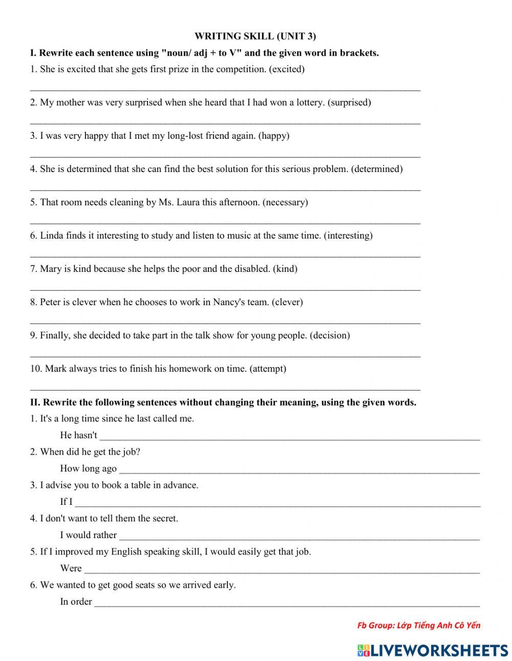 Practice unit 3 - Writing