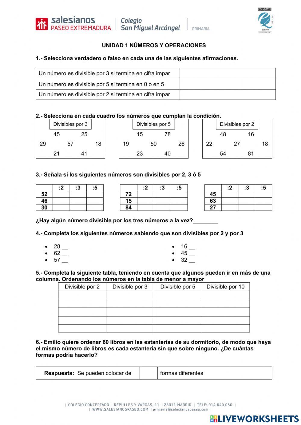Números y operaciones 3
