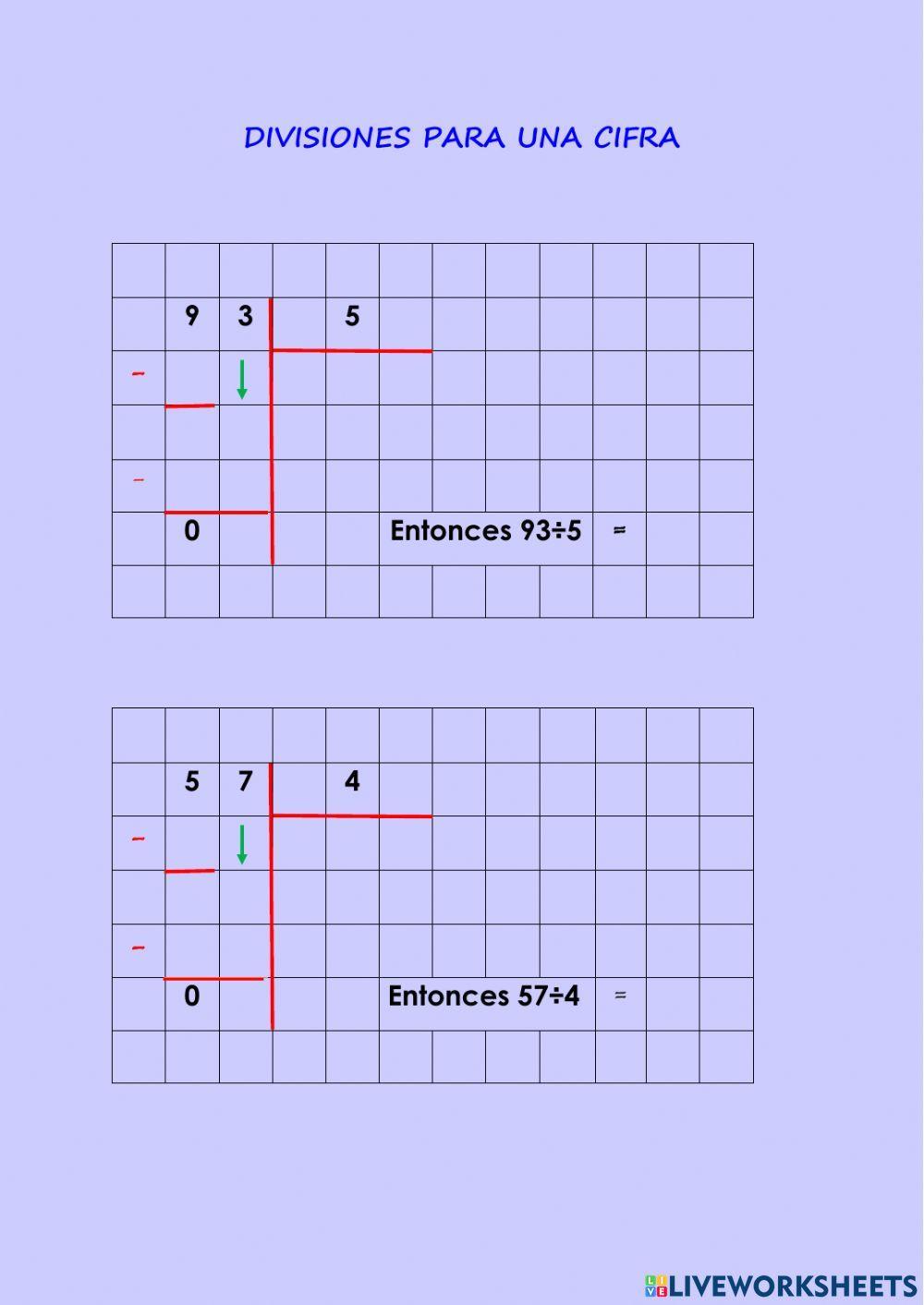 División para una cifra