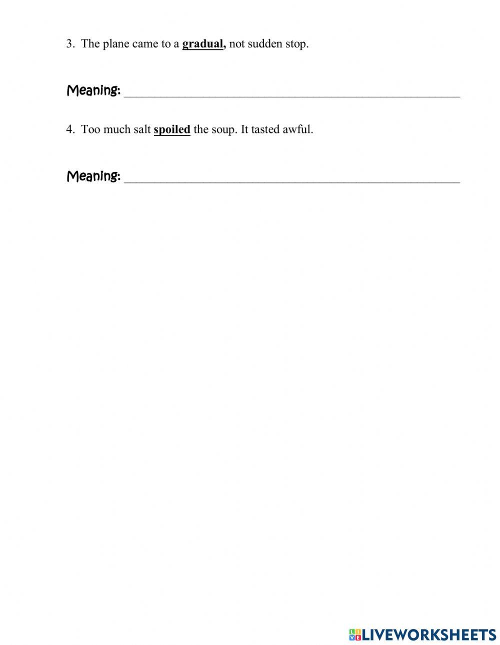 Context Clues Antonyms