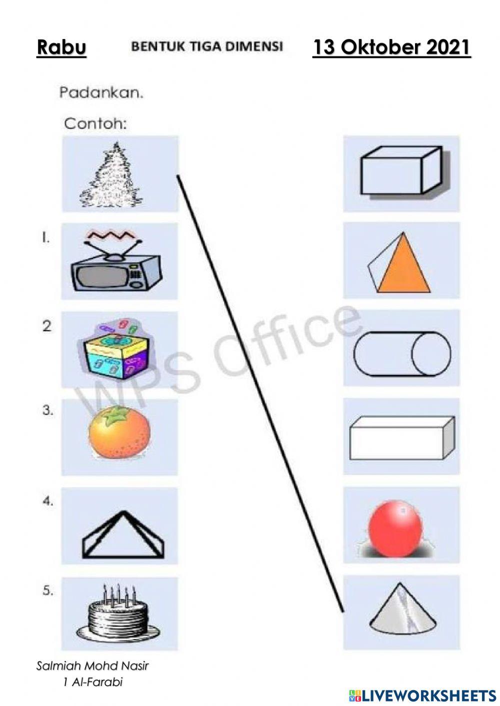 Bentuk exercise for TAHUN 1 | Live Worksheets