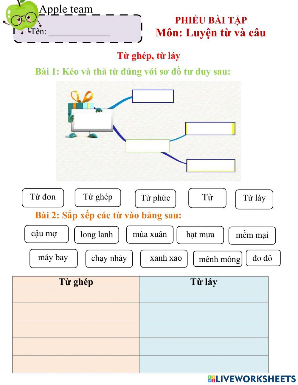 Từ ghép từ láy