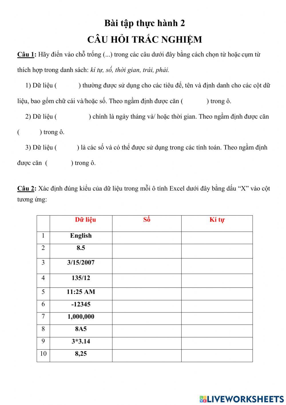 Bài thực hành 2 - lớp 7