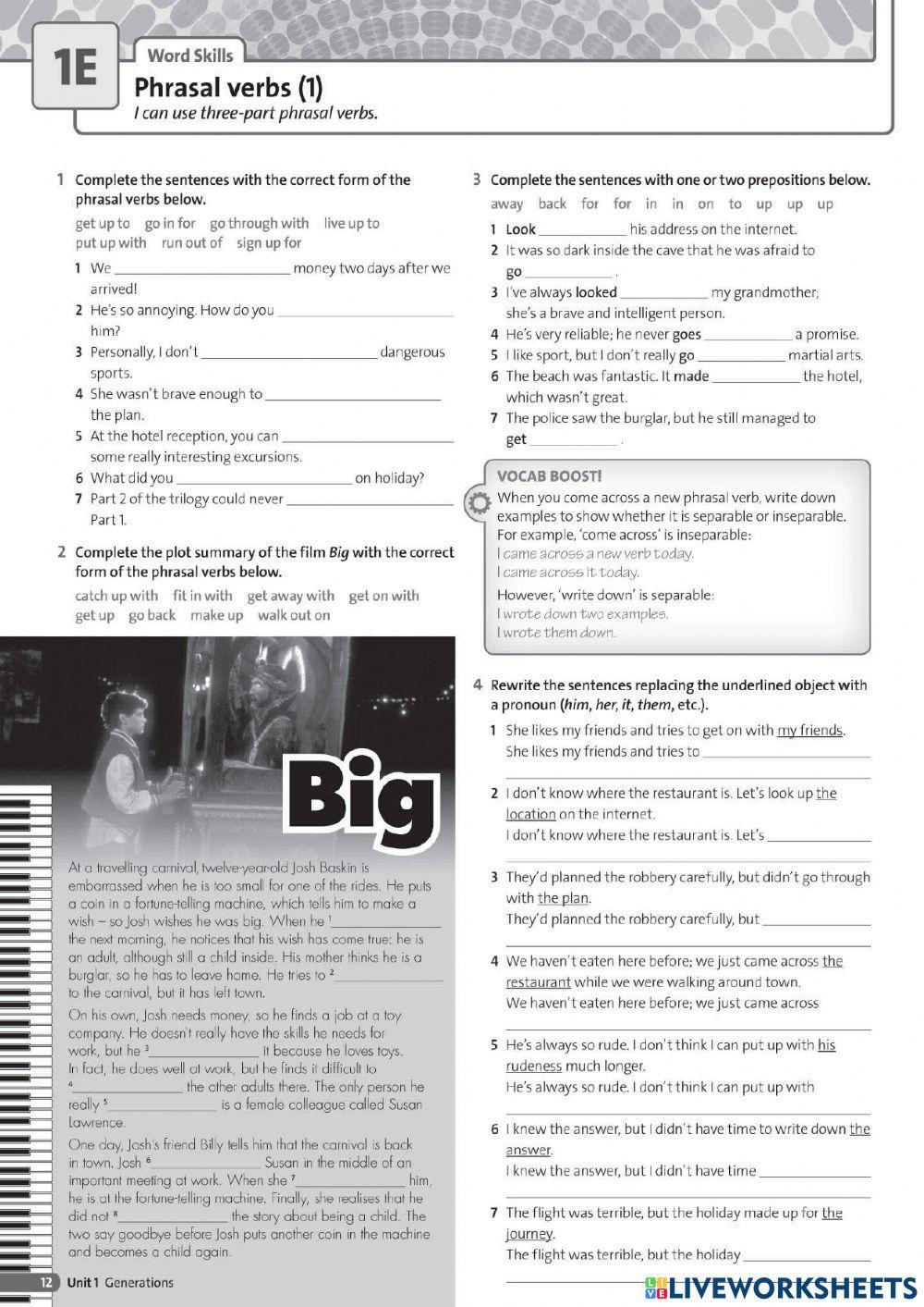 Three-part phrasal verbs