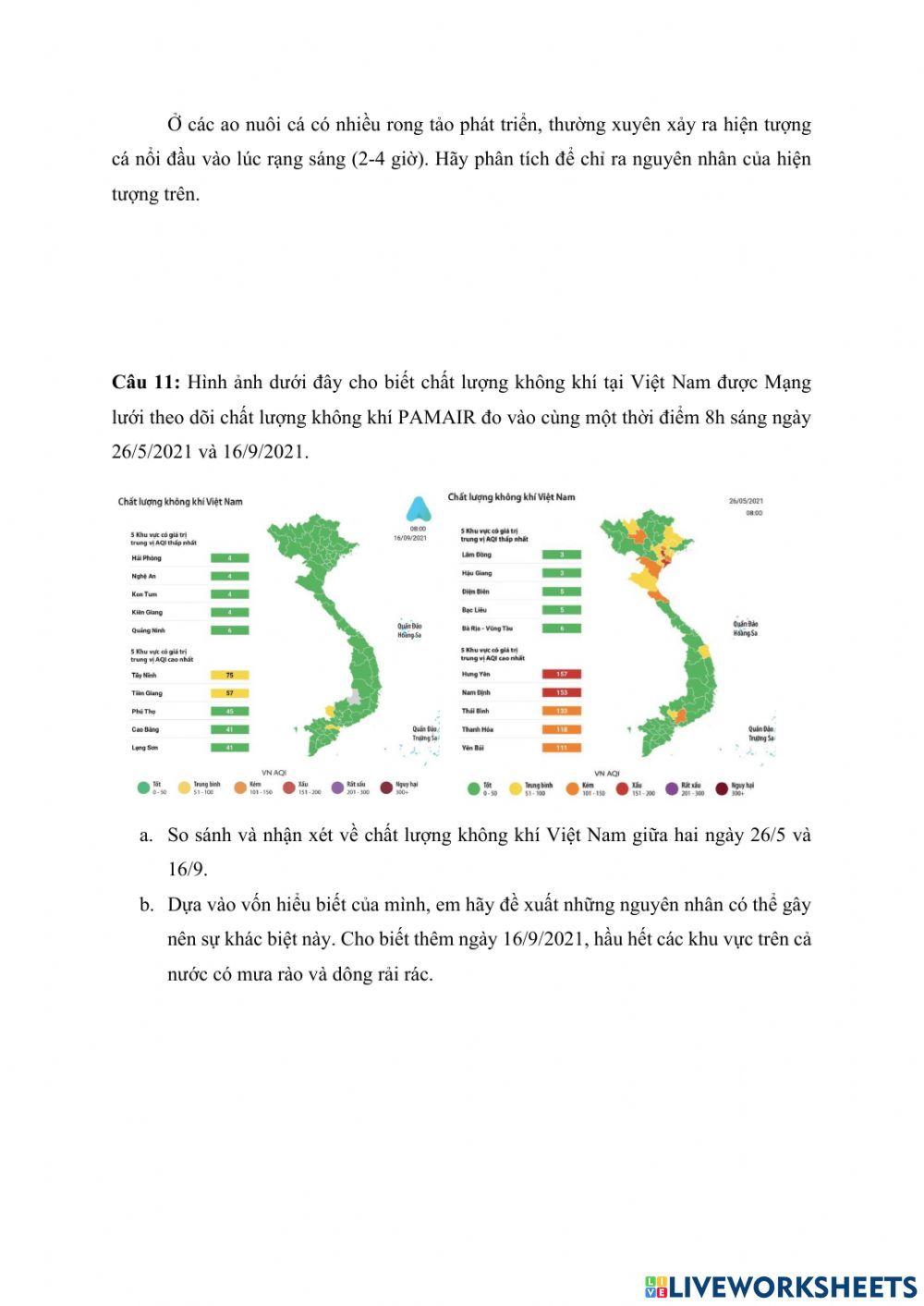 Oxygen và không khí