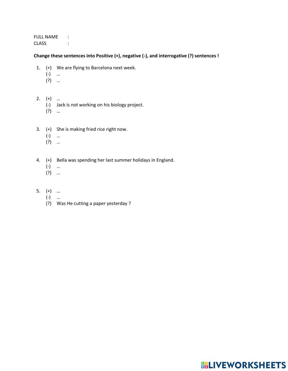 Present and past continuous