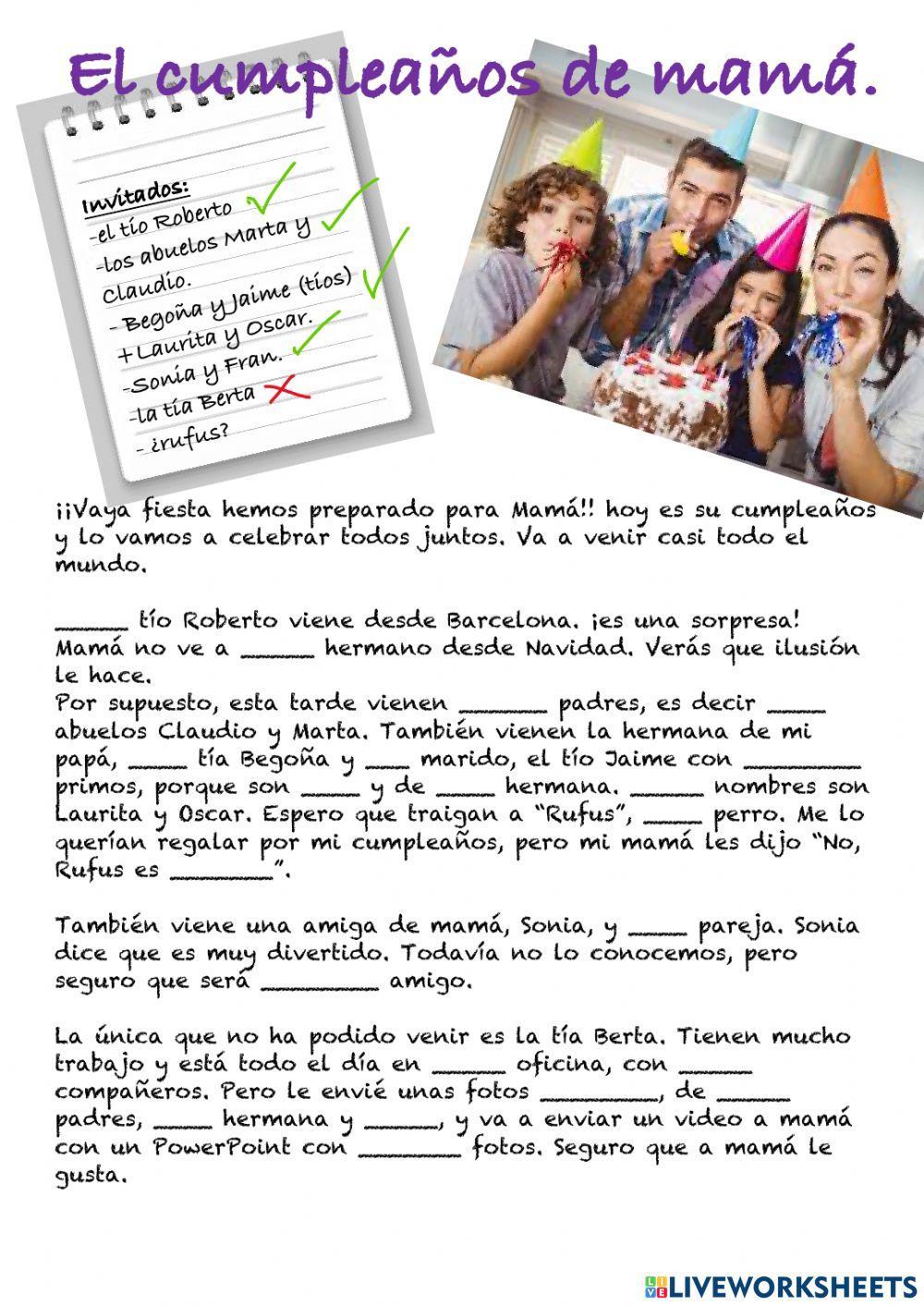 El cumpleaños de mamá