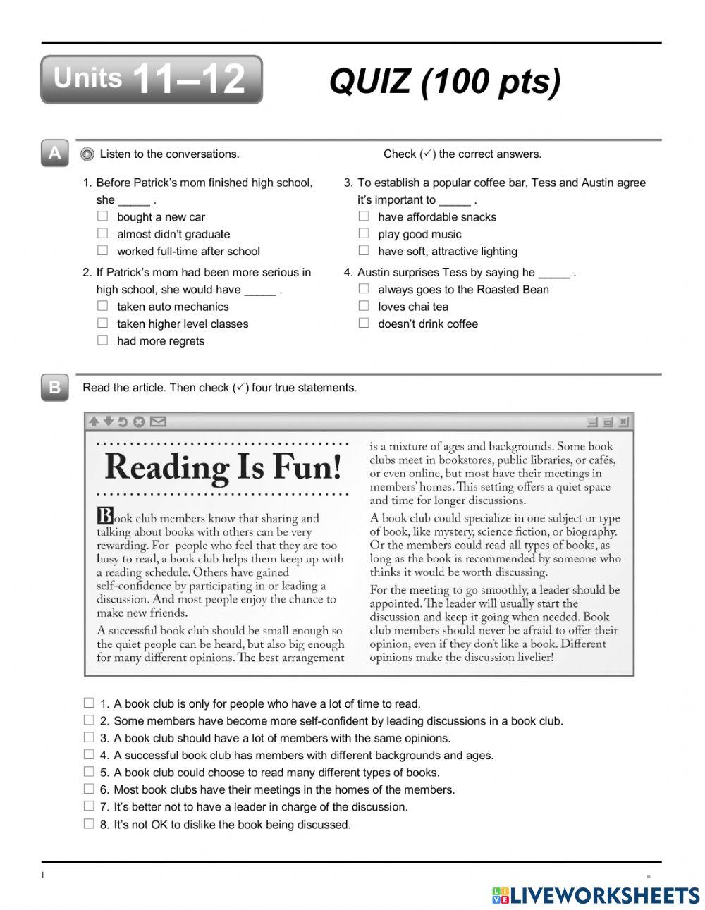 Interchange 5th Edition Book 3 Units 11 And 12 Quiz Online Exercise interchange-5th-edition-book-3-units-11-and-12-quiz-online-exercise