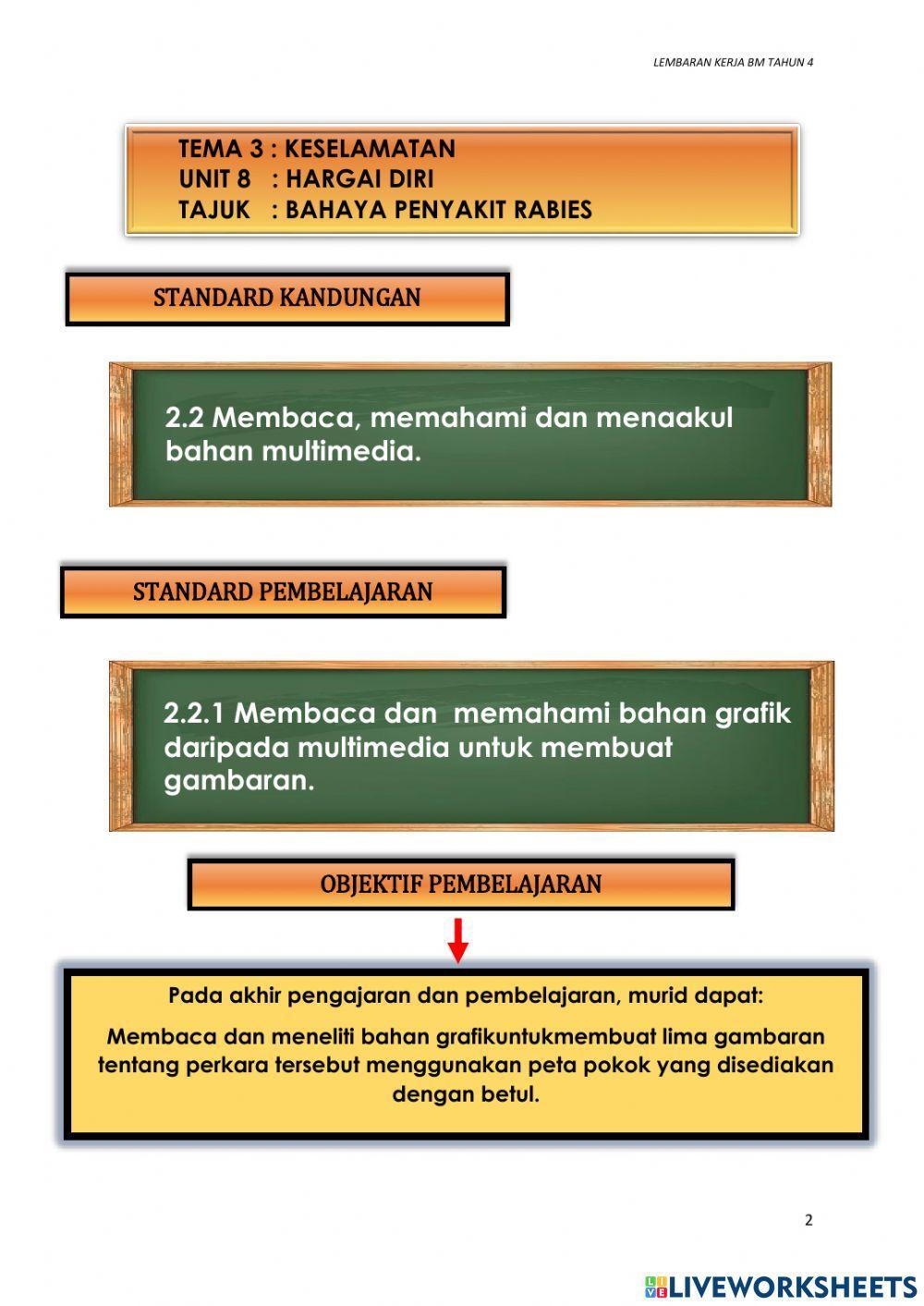 Lembaran kerja bahasa melayu tahun 4