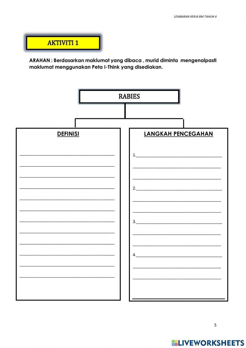 Lembaran kerja bahasa melayu tahun 4