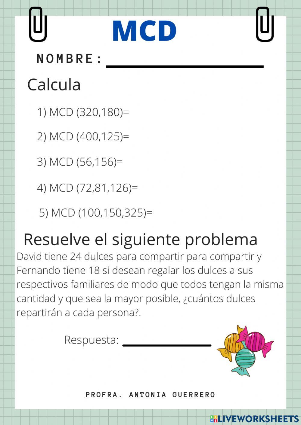 Máximo Común Múltiplo