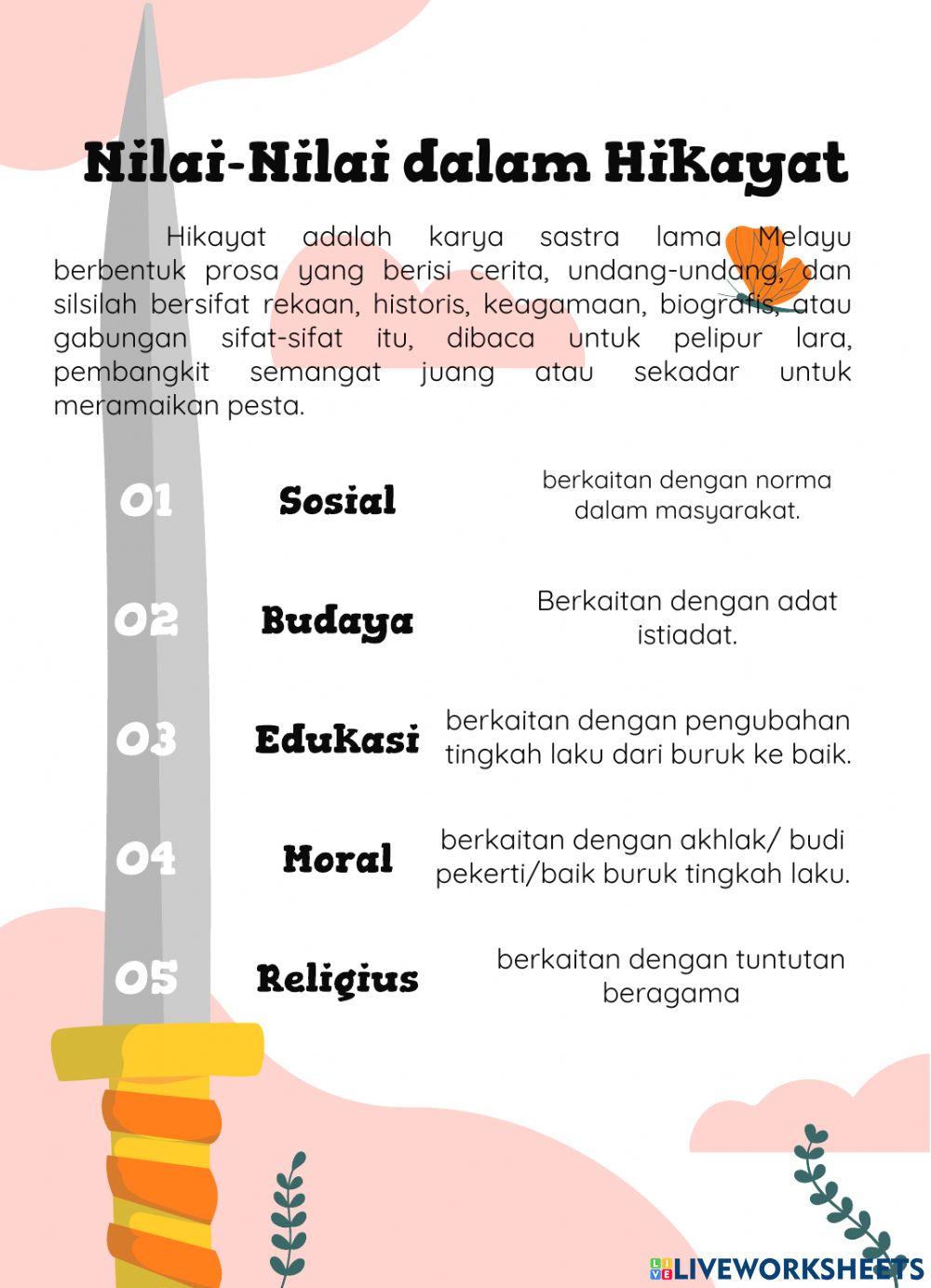 Nilai-Nilai dalam Teks Hikayat