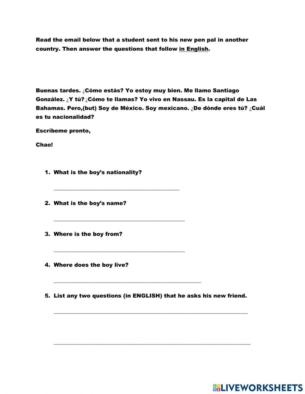 Nationality Paragraph