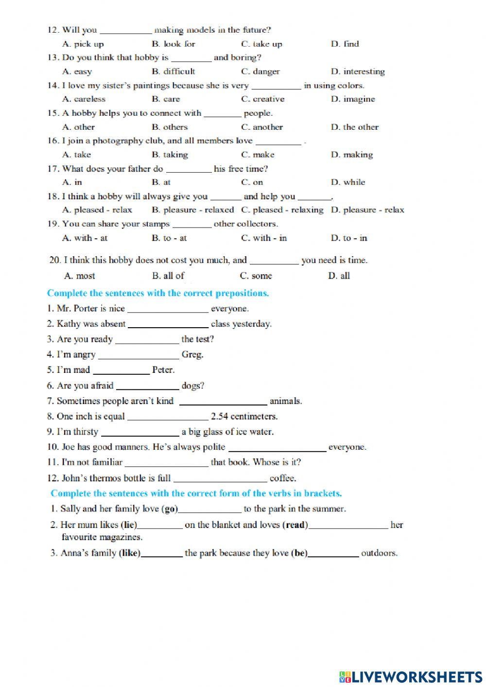 English 7-Test for Unit 1-BVV