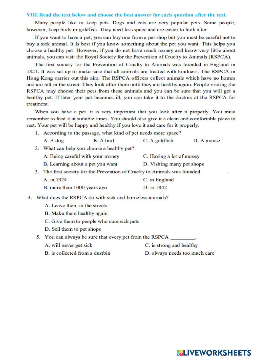 English 7-Test for Unit 1-BVV