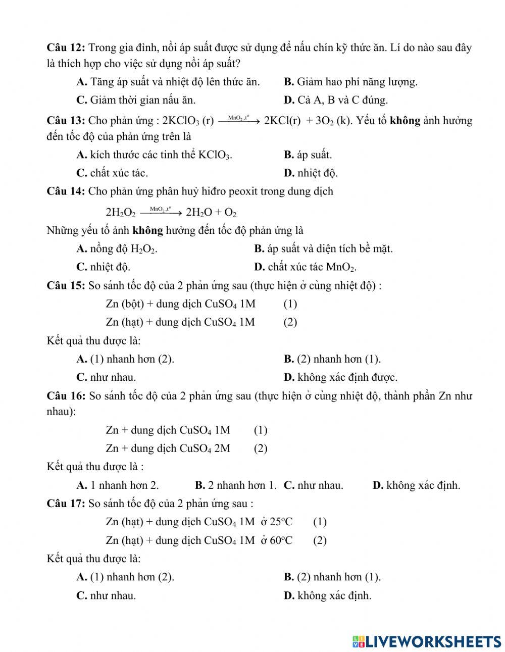 Bài tập luyện tập tốc độ phản ứng