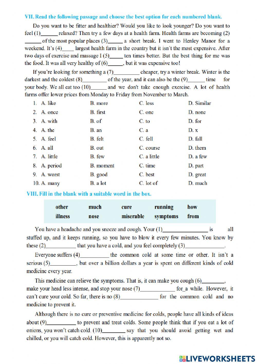 English 7- Test for Unit 2-BVV