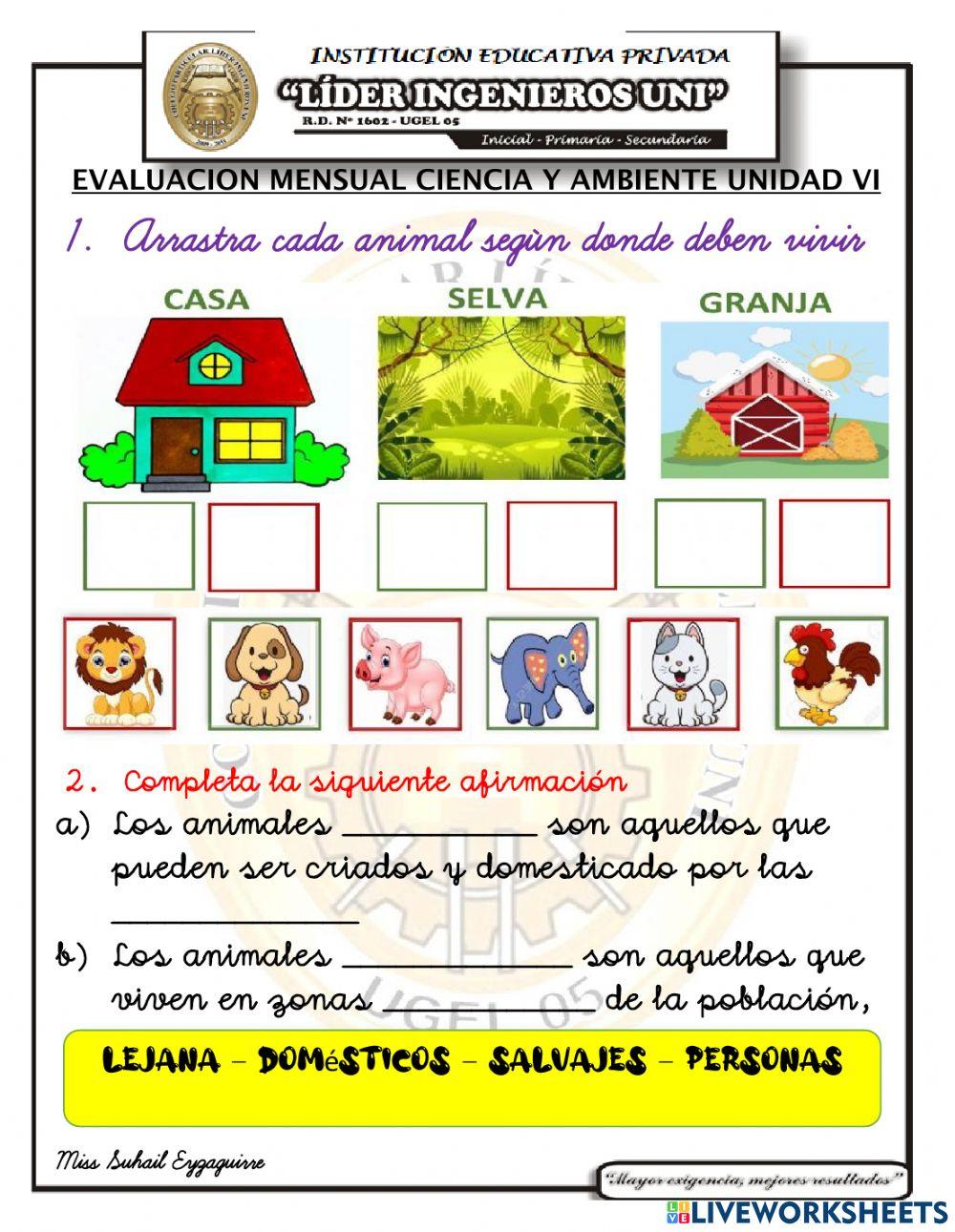 Examen mensual vi unidad ciencia y ambiente Examen mensual vi unidad ciencia y ambiente