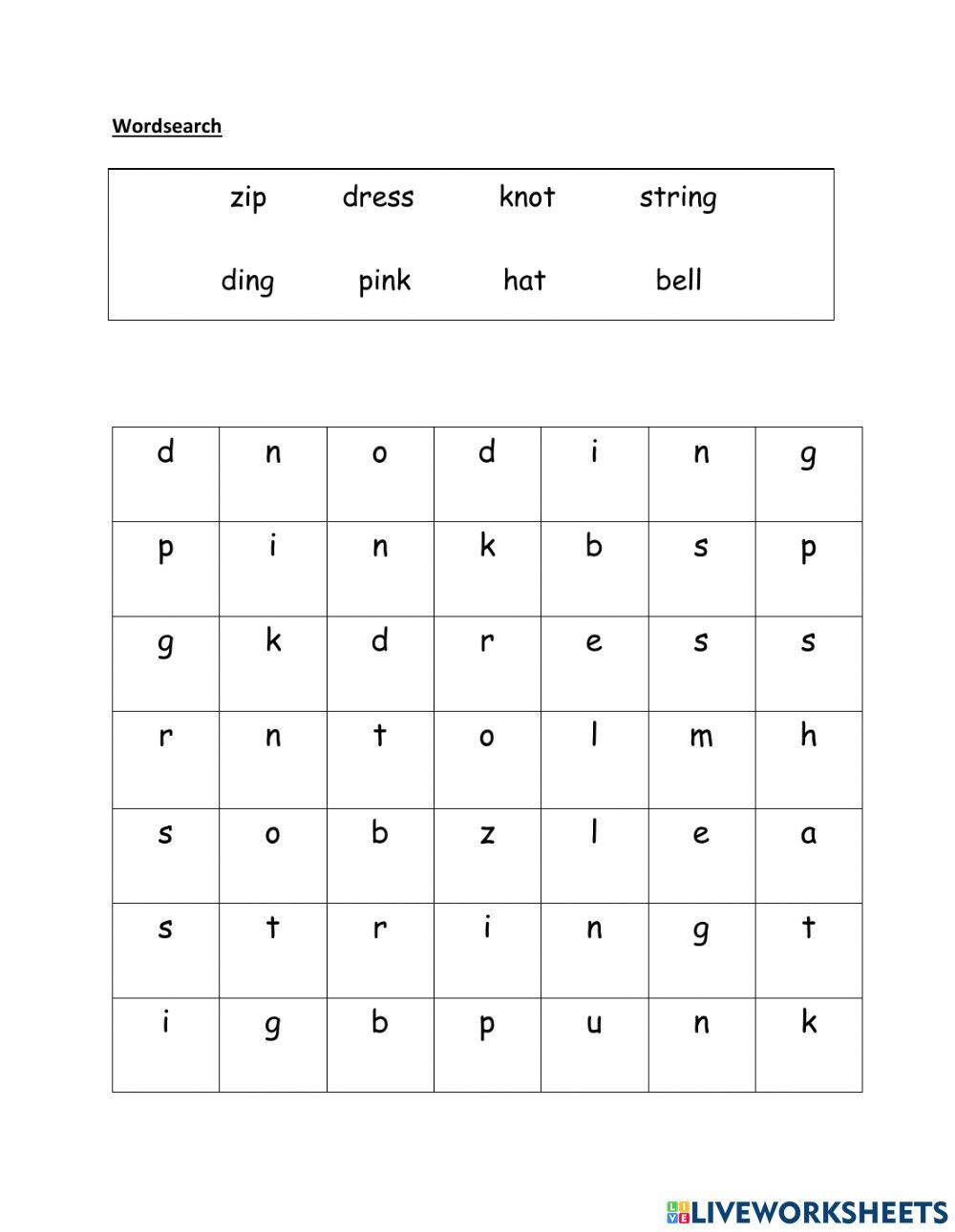 Wordsearch for Pra ditty: a zip