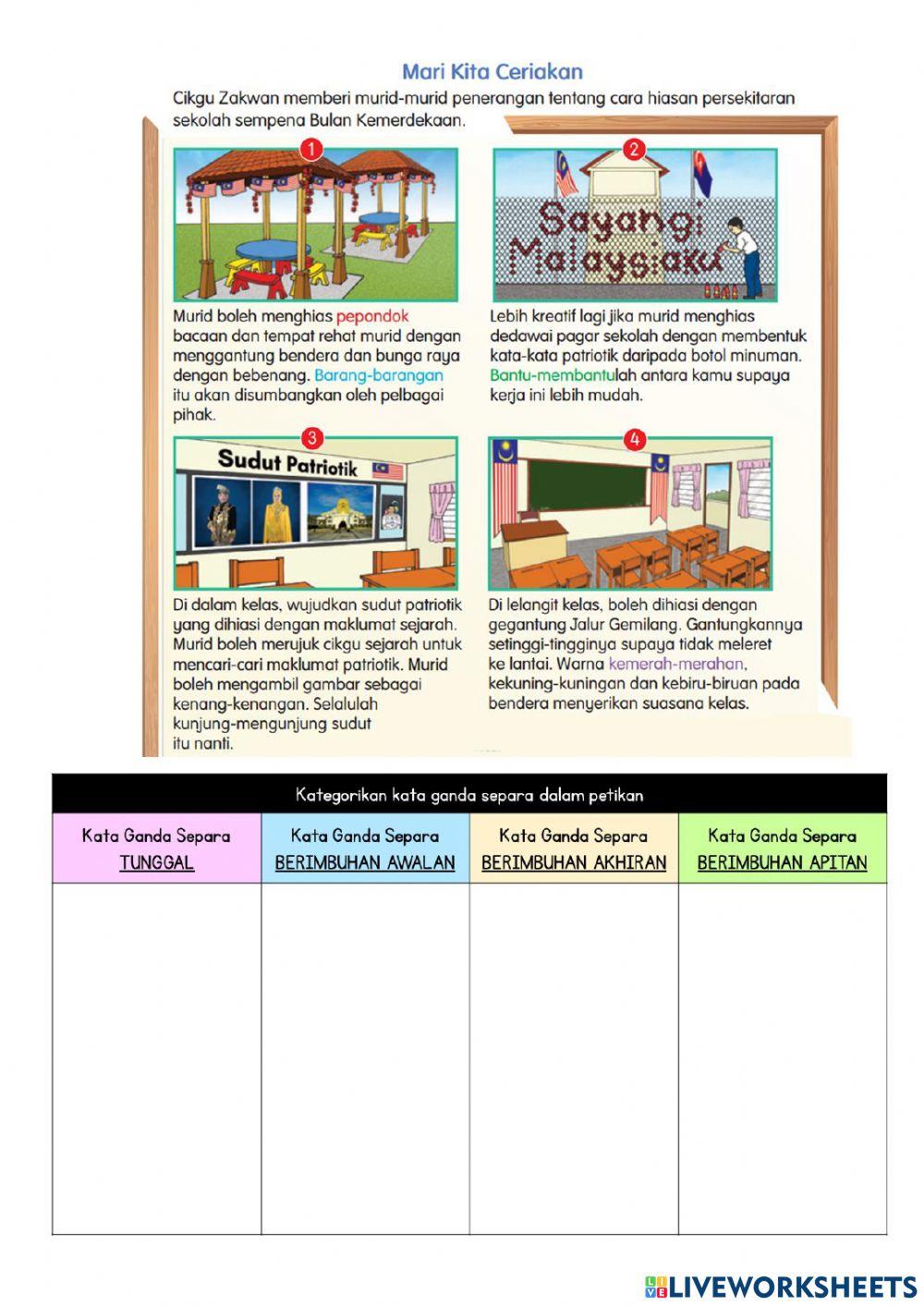 Bm tahun 5 : kata ganda separa