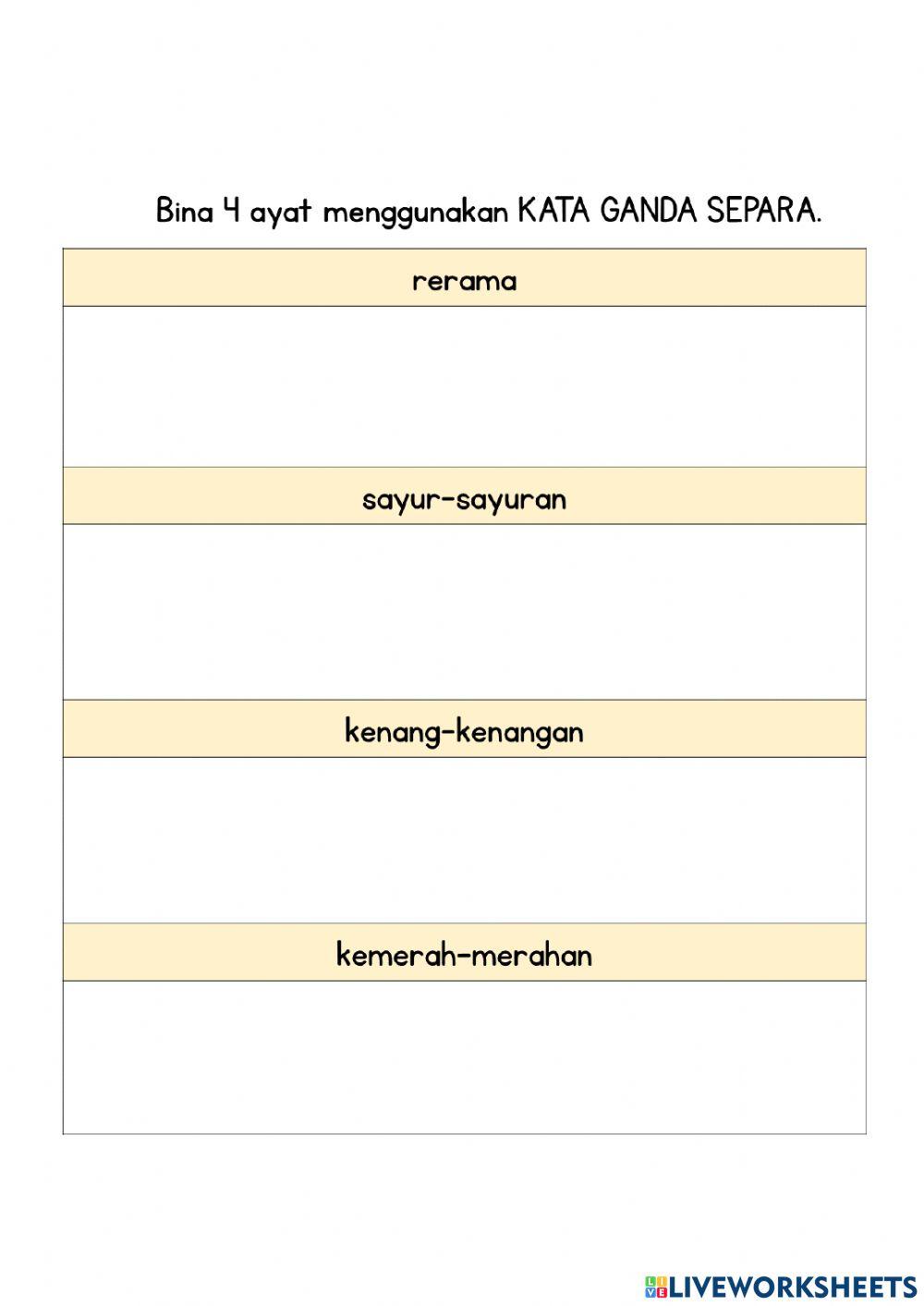 Bm tahun 5 : kata ganda separa
