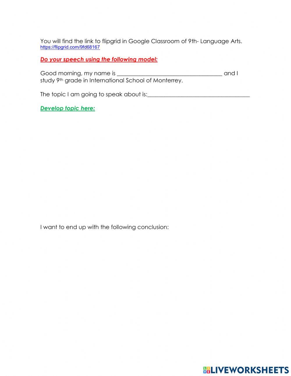 9-LA Flipgrid speech exercise