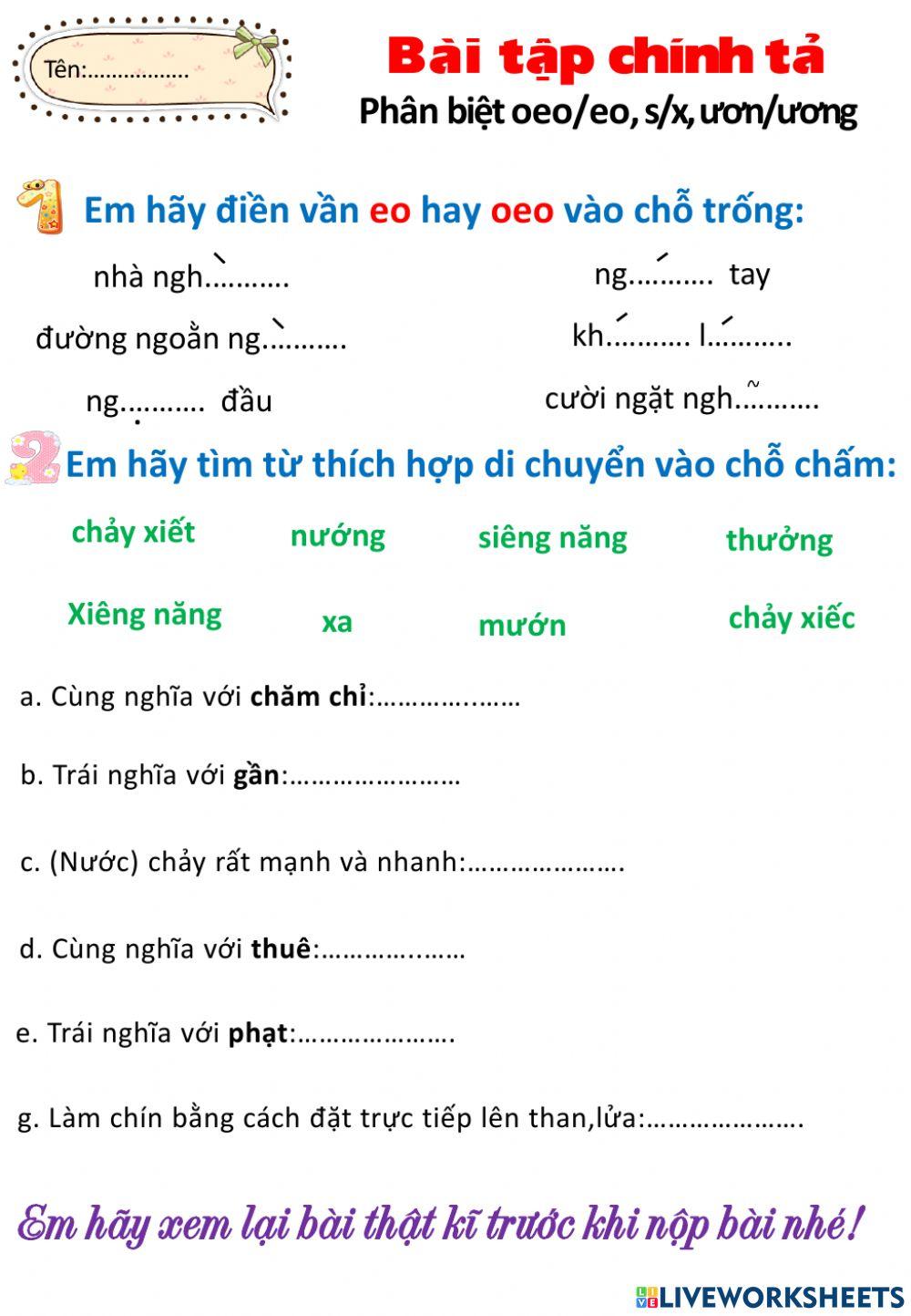 Chính tả Nhớ lại buổi đầu đi học