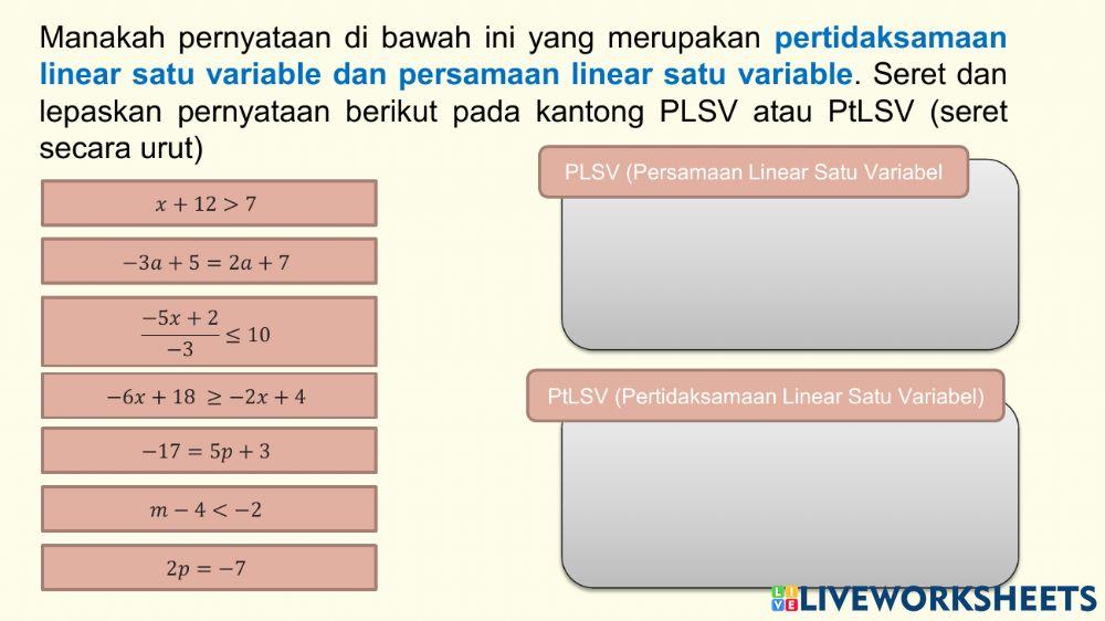 Model Pertidaksamaan Linear Satu Variabel