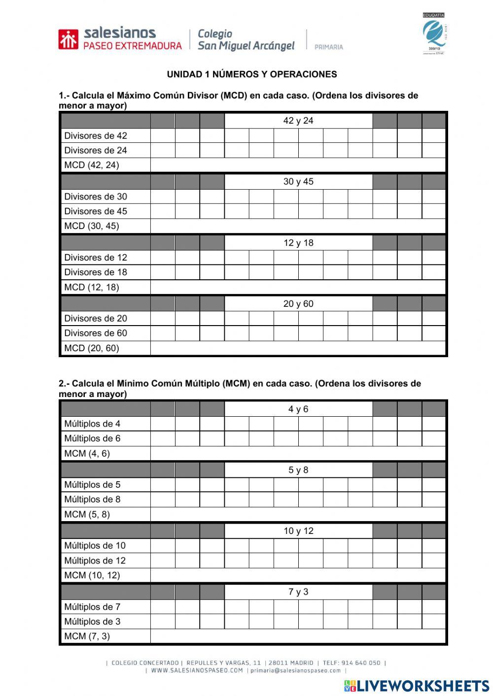 Números y operaciones 4