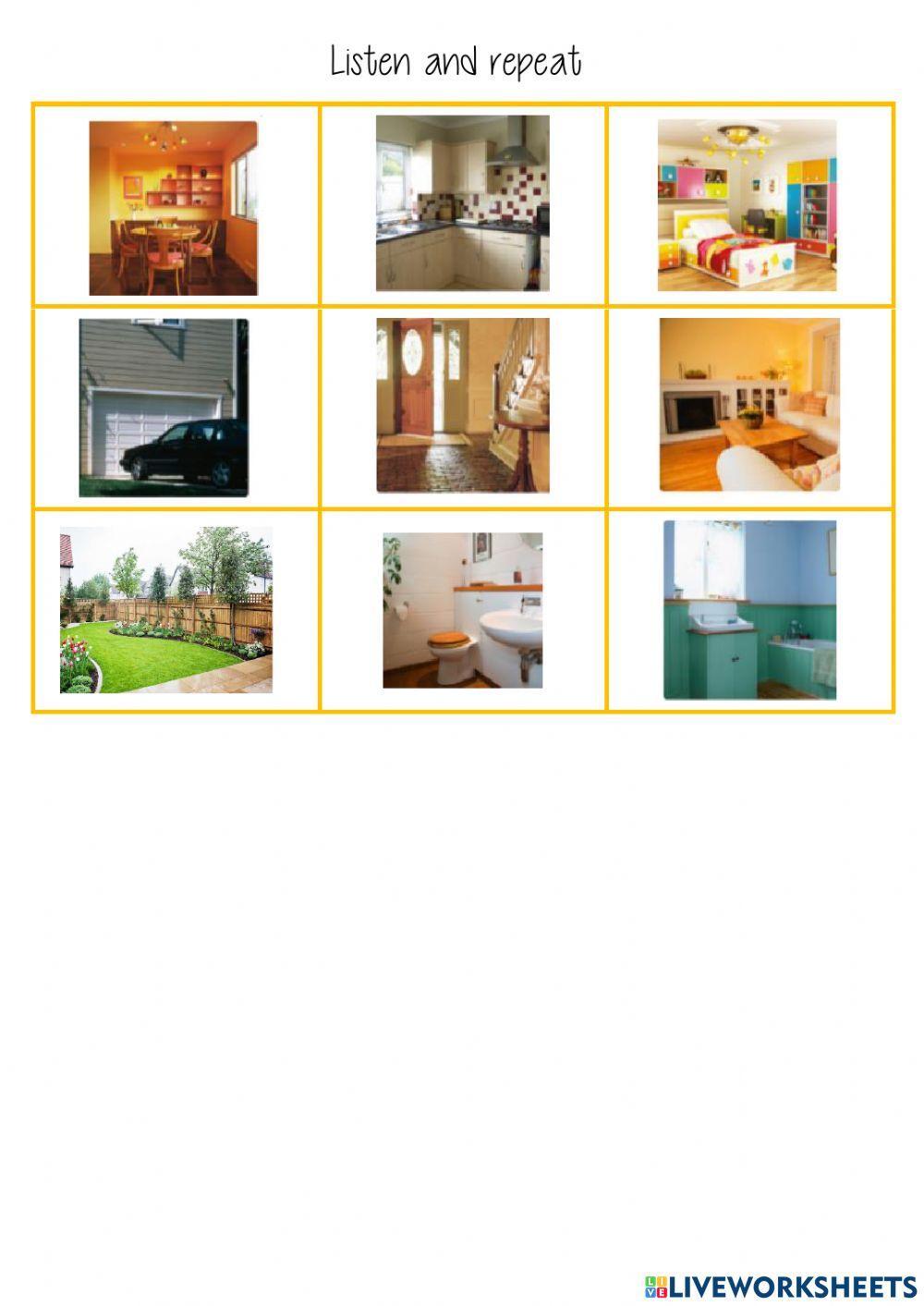 Listen and choose house rooms