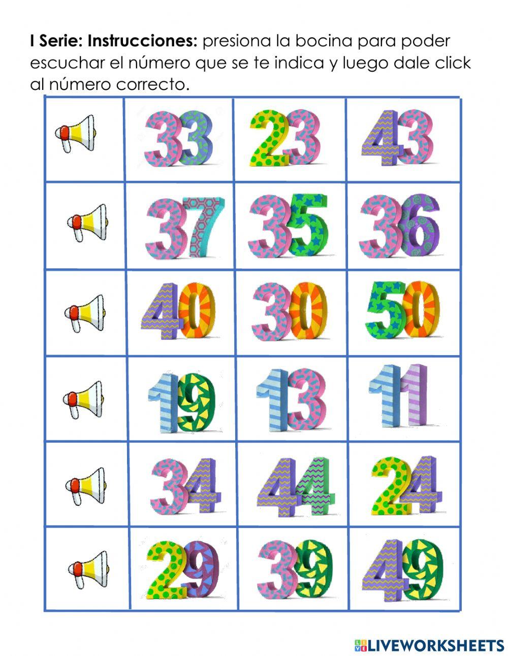 Repaso de números, mitad y hora