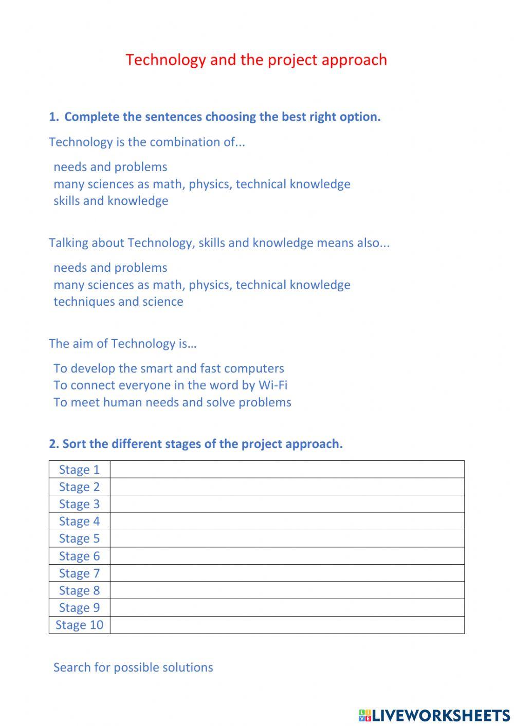 Technology and the project approach