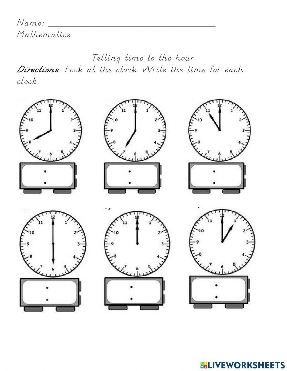Time to the hour Time to the hour