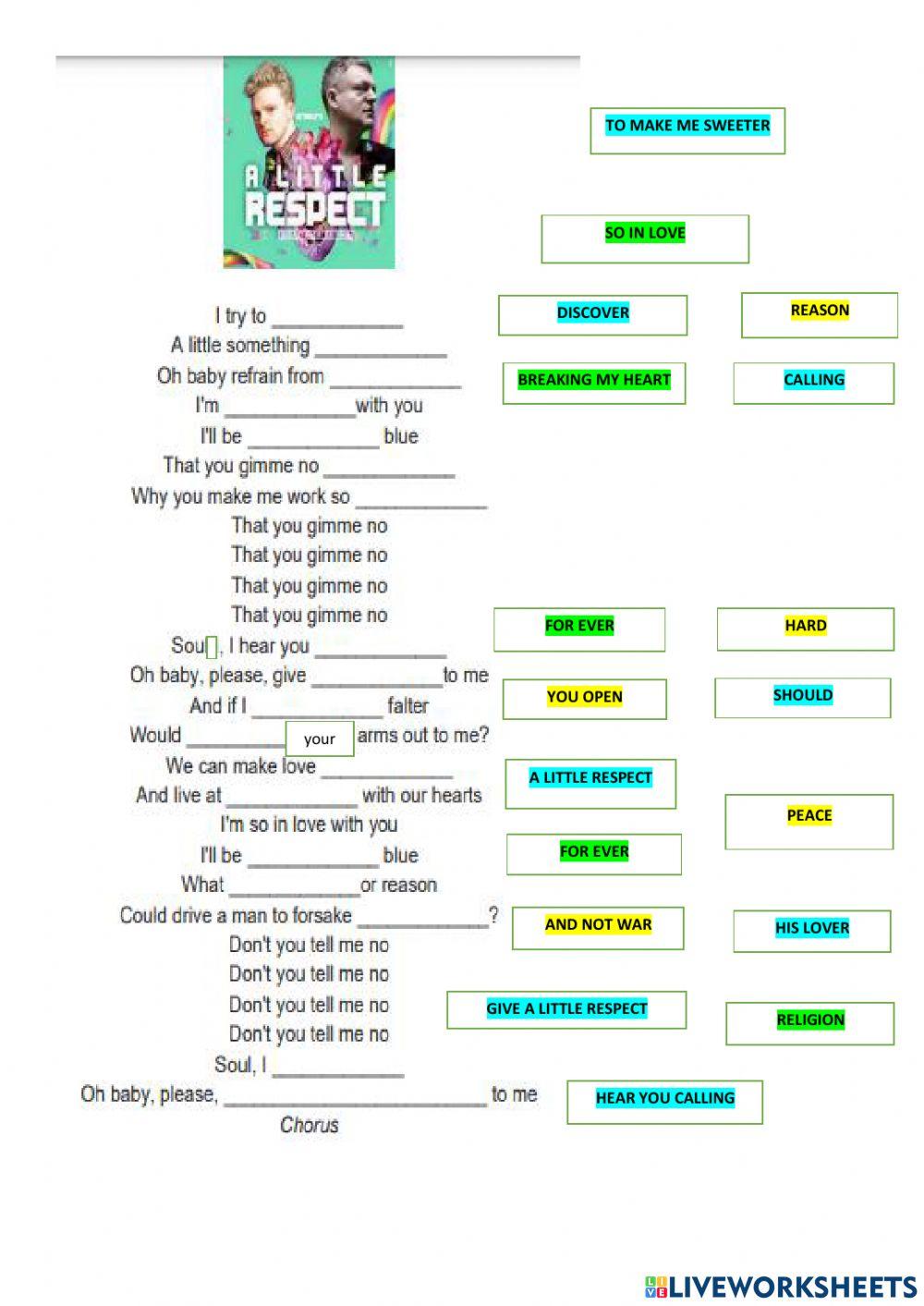 Song: A little respect