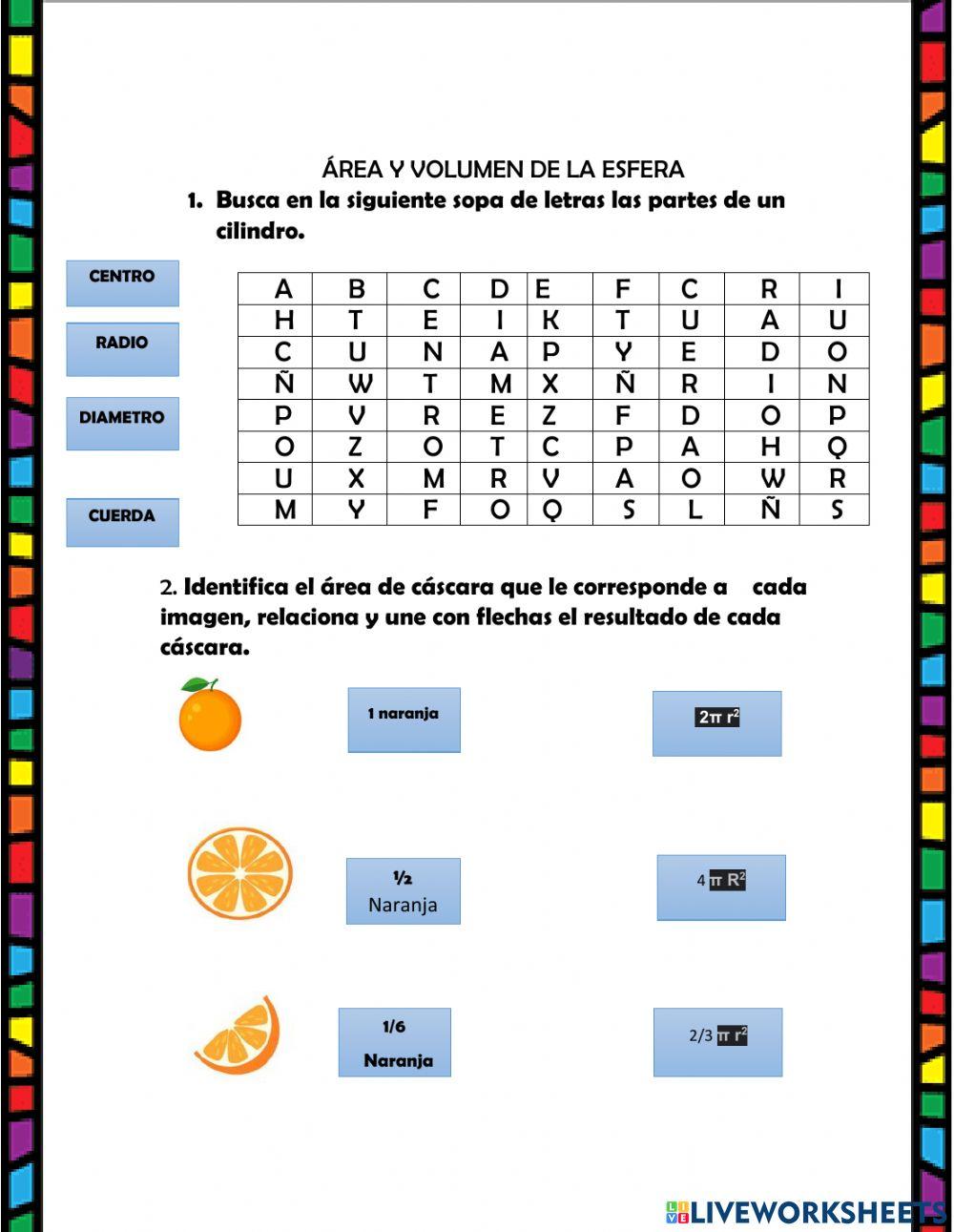 Hoja de trabajo matemática