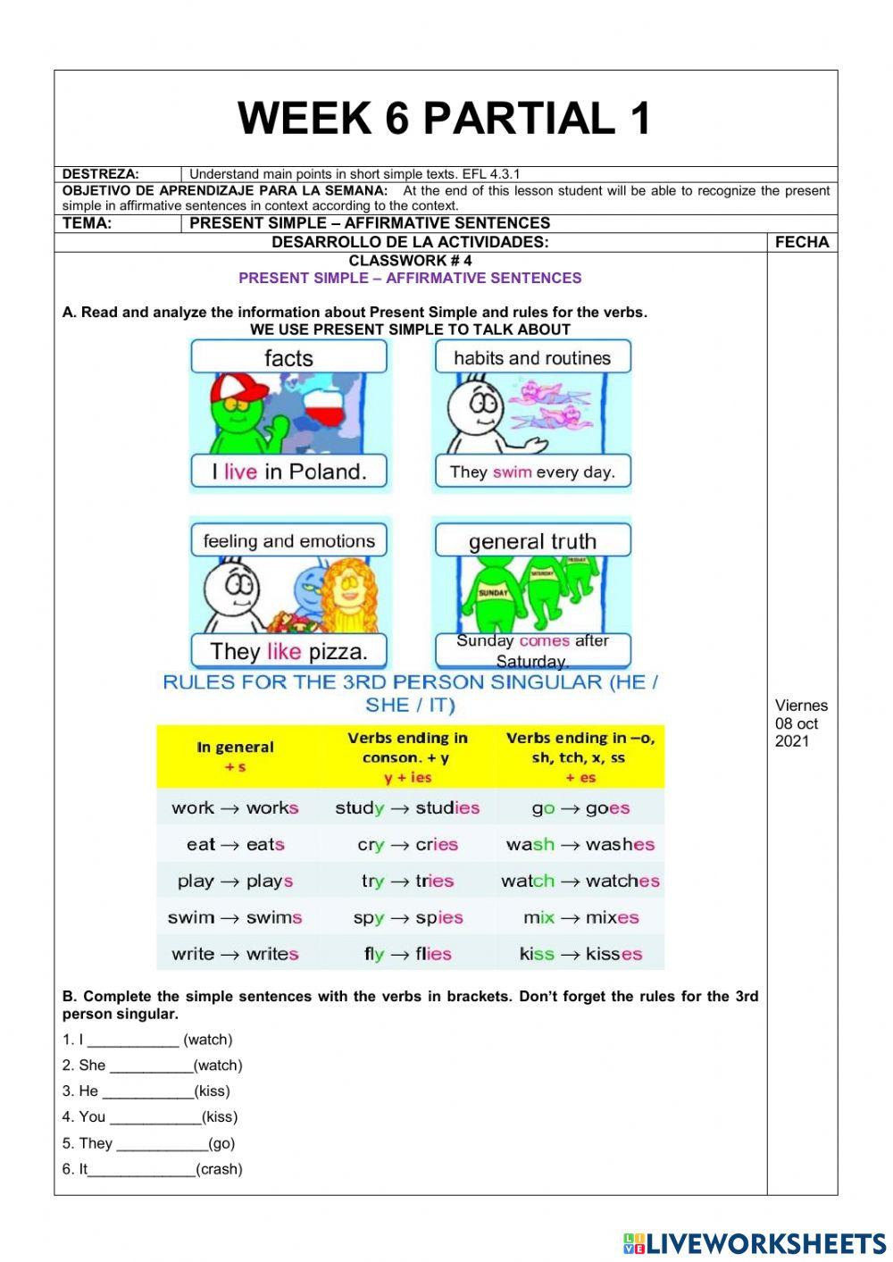 Simple present - affirmative