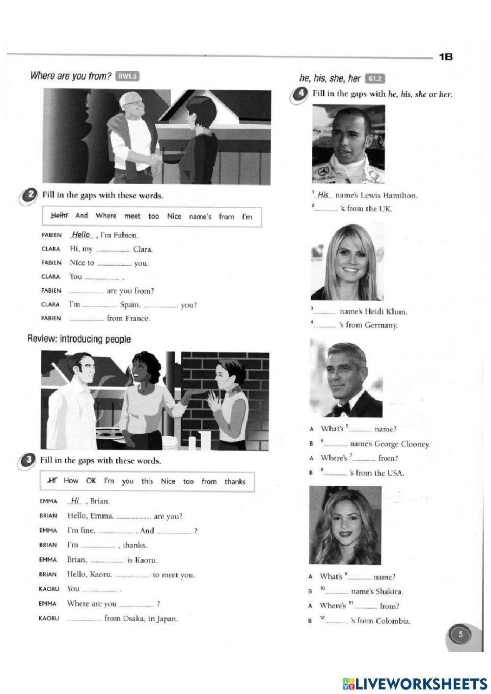 Introducing yourself