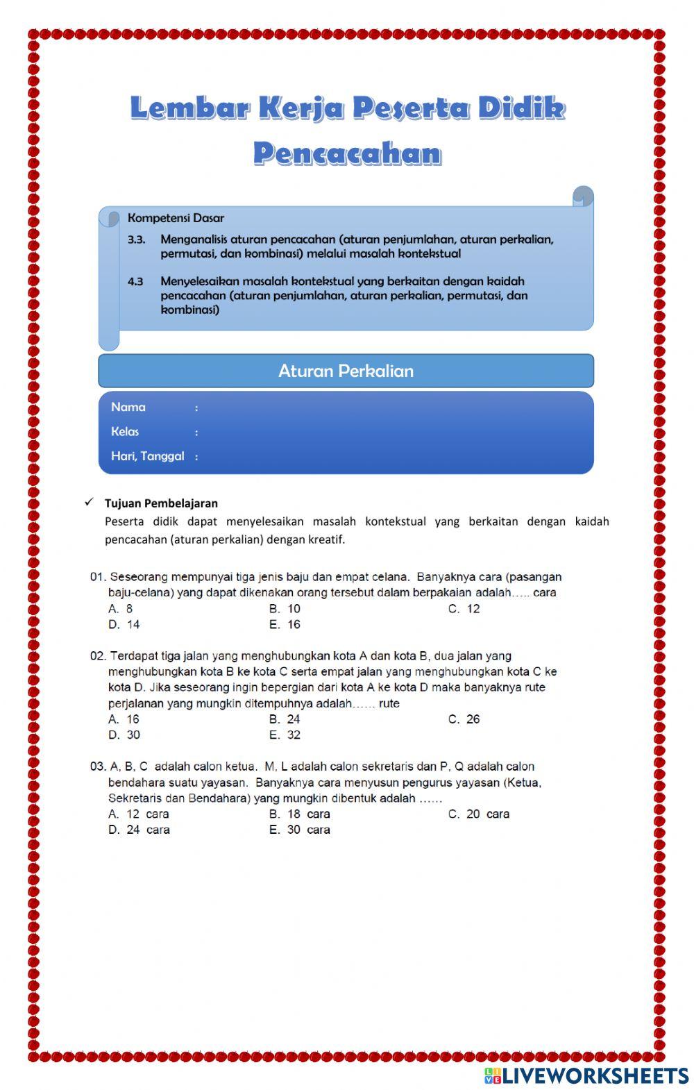 Pencacahan (Aturan x)