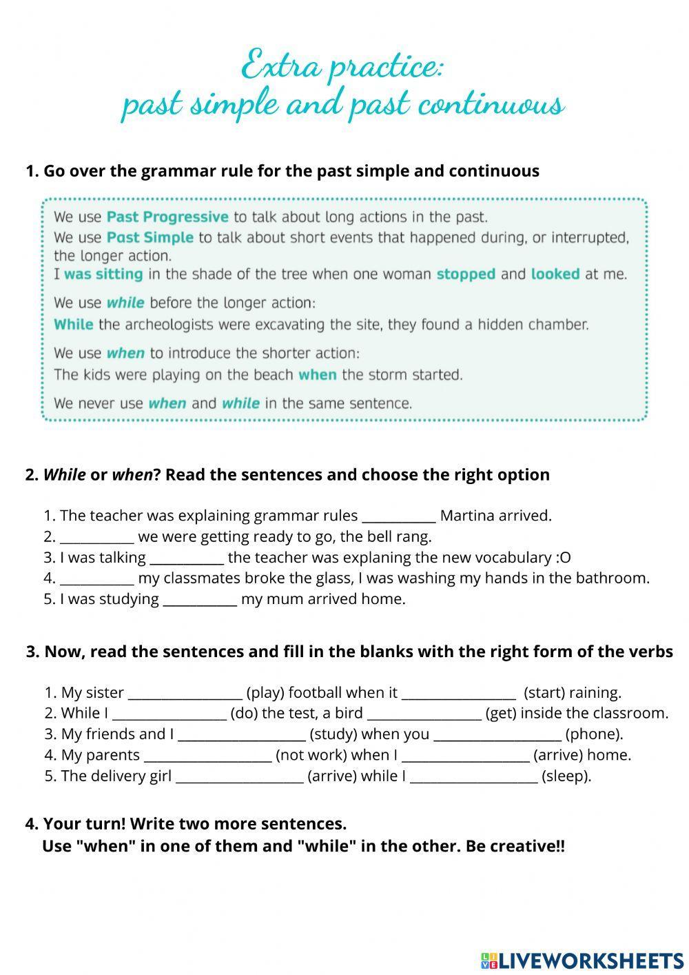 Past continuous and past simple