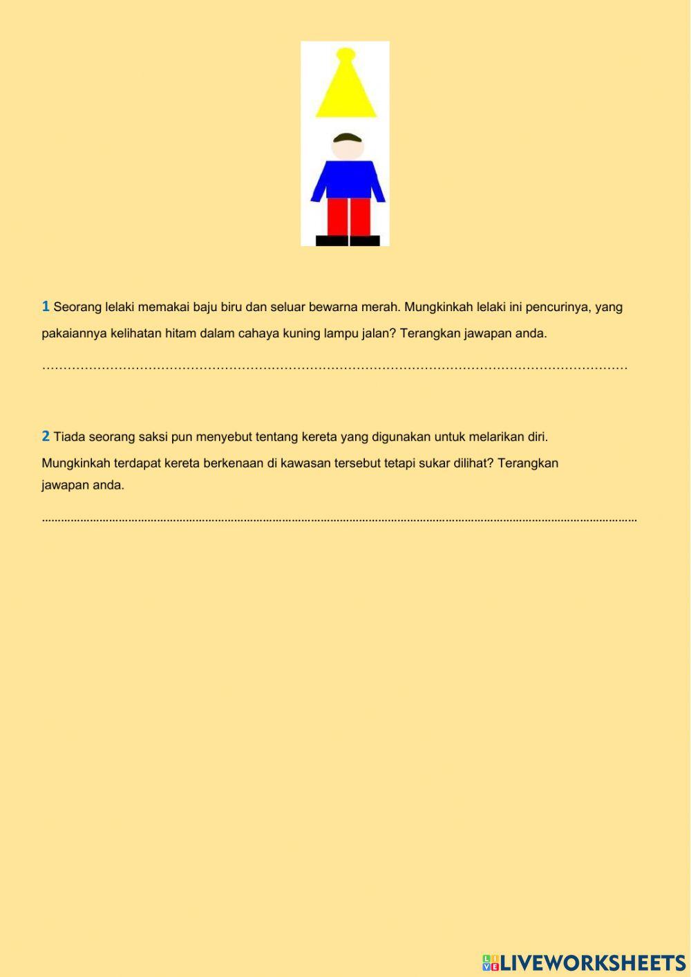 Latihan Sains Tingkatan 1 Bab 8.7 Penambahan dan Penolakan Cahaya