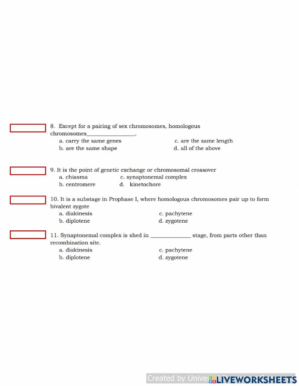 Meiosis & Crossing Over  (What I Know)